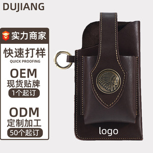 กระเป๋าคาดเอวใส่โทรศัพท์มือถือหนังแท้สำหรับผู้ชาย หัวเข็มขัดแม่เหล็ก สีพื้น ช่องใส่ของด้านใน เหมาะสำหรับใส่ในชีวิตประจำวัน - Product Image 5