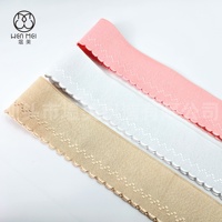 Bande élastique en nylon jacquard haute élasticité Wenmei, bord ondulé, forme croissant, élastique picot pour sous-vêtements, 50 yards/rouleau