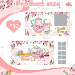Tarjetas Rasca y Gana Personalizadas para el Té de la Tarde, Pegatinas para Fiestas Hawaianas, Tarjetas Rasca y Gana, Boletos de Rifa Festivos - Product Image 2