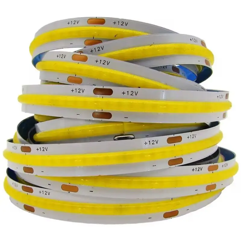 DC12V 24V 528 נוריות 10mm COB LED רצועת אור צפיפות גבוהה גמיש FOB COB Led רצועת אור RA90 טבע חם מגניב לבן ליניארי