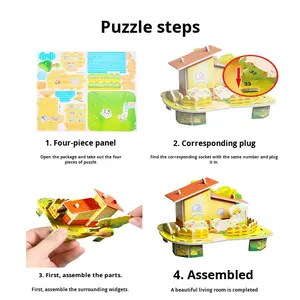 Modèle <span class=keywords><strong>de</strong></span> maison en papier à construire soi-même, puzzle en trois dimensions pour enfants, jouets créatifs pour étudiants, vente en gros - Product Image 4