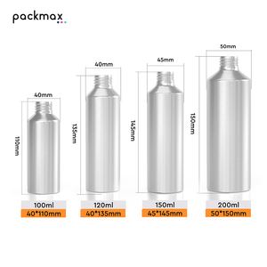 Custom Aluminum Bottle Wholesale for Foam Body <b>Wash</b> Shampoo Shave Cream Face Mist Sunscreen Spray - Without Pump Cap - Product Image 2
