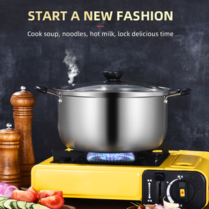 Juego de Ollas para Sopa de Acero Inoxidable de <span class=keywords><strong>5</strong></span> Piezas con Asas Negras para Cocinar - Product Image 6