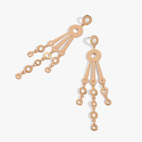 Boucles d'oreilles pendantes à pampilles pour femmes, cercle multi-chaînes en métal, dorées et argentées, pour soirée et usage quotidien