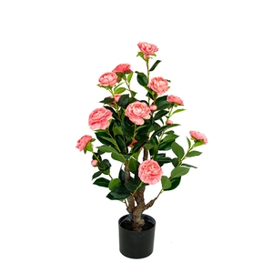 L866 Fábrica personalizada Plástico Blanco Rosa Rojo Mesa Centro de mesa Flor de cerezo Árboles de rosas artificiales para la decoración del hogar - Product Image 2