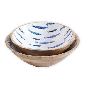 Mayorista Cuenco de madera para servir para hotel y restaurante Más vendidos Pegatina Esmalte Impreso Madera de Acacia Fruta y ensalada Cuenco de madera - Product Image 4