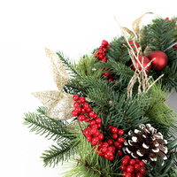 Nouveau cadre de couronne ronde en métal Arrangement de fleurs couronne de porte de noël pour décoration murale suspendue