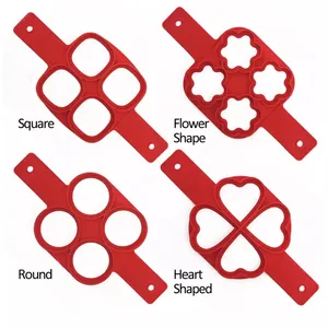 Oferta: Nuevo Molde de Silicona para Cocinar Huevos, <span class=keywords><strong>4</strong></span> Cavidades, Forma de Corazón, Estrella, Circular y Cuadrada, para Hacer Panqueques, Utensilio de Cocina - Product Image 1