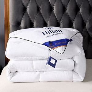 Hilton Manufacturer Supply Full Size All-Season Eco-Friendly <b>Handmade</b> Vintage Style Printed Polyester Microfiber Hotel Bed <b>Quilt</b> - Product Image 6