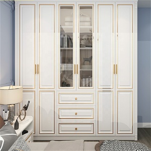 Armario de Estilo Americano de Lujo Ligero con Puerta de Vidrio y Puerta Abatible, Combinación de Armario Grande - Product Image 3