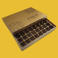 Boîte d'emballage de chocolat STPP avec impression couleur et estampage doré, 48 pièces, pour coffret cadeau de chocolats célèbres et de truffes