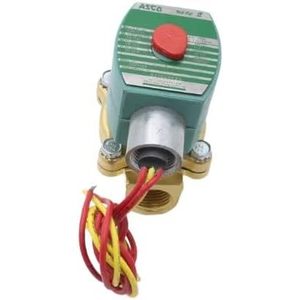 Vanne solénoïde Asco 1/2 pouce pour gaz à température normale avec commande par bouton rouge pour usage industriel - Product Image 1