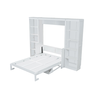 [Stock US] Livraison Gratuite <span class=keywords><strong>Lit</strong></span> Murphy Grand Format <span class=keywords><strong>avec</strong></span> Bureau et Étagère Blanc – Expédition depuis l'Entrepôt US, Prise en Charge du Dropshipping - Product Image 3