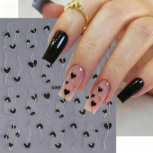 Adesivi per unghie cuore rosso <span class=keywords><strong>piccolo</strong></span> cuore amore 3D cursori autoadesivi per lamina per Manicure decorazioni per Nail Art - Product Image 4