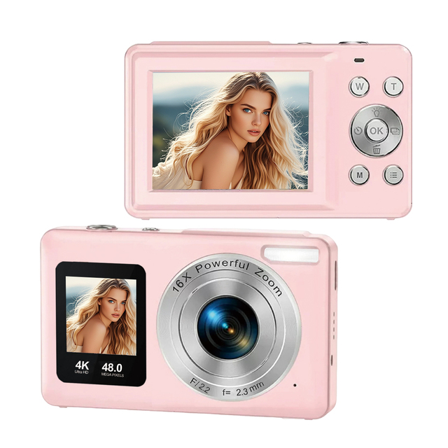 4K DC06S Digital Camera 48MP Dual Screens 18X Digital Zoom Selfie Vlogging Camera with Full HD Video Recording Christmas Gift