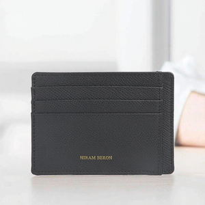 Tarjetero de cuero genuino con 7 ranuras Embalaje de logotipo personalizado Delgado y elegante para mujeres y hombres - Product Image 2