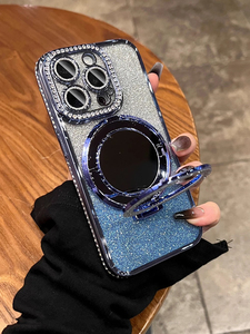 กระจกเงาเคลือบเพชรสุดหรูพร้อมตัวยึดเคสโทรศัพท์แม่เหล็กสำหรับ iPhone 16 15 14PLUS 13 12 PRO MAX 11 - Product Image 4