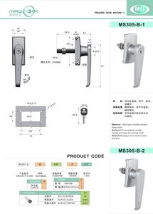 Hợp kim kẽm đen thân thiện với môi l-xử lý khóa cho tủ điều khiển 3 điểm với truy cập cửa 2 chìa khóa và hệ thống chốt an toàn - Product Image 2