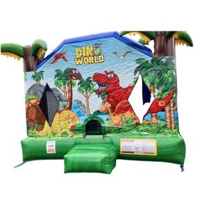 Location gonflable extérieure de partie de château plein d'entrain vert du monde de Dino de la Chine pour des enfants et des adultes - Product Image 6