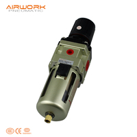 AirWork Tipe AW4000-04 Regulator Filter Udara Bertekanan Pneumatik dari Paduan Aluminium Bersertifikasi CE/ISO9001