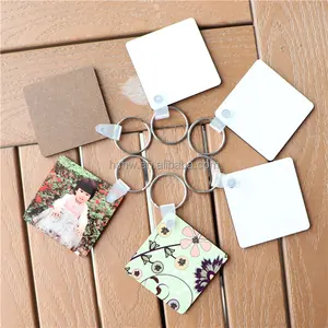 Porte-clés carré blanc à Sublimation, en bois, forme personnalisée, artisanat