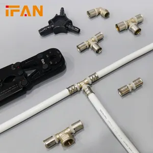 IFAN OEM 물 다층 Pex AL PEX 파이프 피팅 Tubo Multicapa RA코드 멀티쿠슈 프레스 피팅 황동 Pex 프레스 피팅