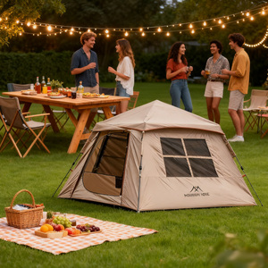 Gran oferta, tienda de campaña de apertura rápida de lujo con un dormitorio y 1 sala de estar, tienda de campaña de lujo, tiendas cortavientos para exteriores para acampar en familia - Product Image 1