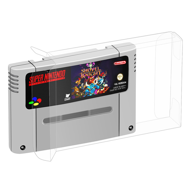 PET Transparent SNES Game Card Cartridge Protector Display Box Sleeve