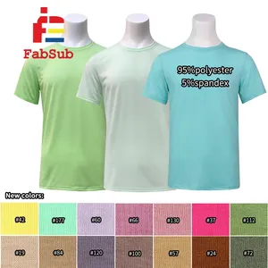 Custom Printing 100% Polyester T Shirt Plain Tee Polyester Pastel Color T-shirts for Sublimation Printing