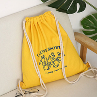 Sacs à dos multi-usages réutilisables en coton avec logo personnalisé Sacs à dos à cordon en toile 100% coton
