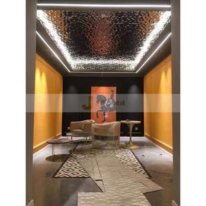 LL356 Ss 304 Stainless Steel Water Ripple Metal Sheet PVD Silver Rose Gold Mirror Water Ripple Plate for Outdoor Decoration - Product Image 1