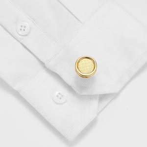 Boutons de manchette de luxe de haute qualité, personnalité, alliage métallique, or, boutons de manchette ronds pour chemise - Product Image 2