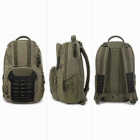 Tas Ransel Taktis Olive Laser-Cut MOLLE Daypack Multi Kantong Tas Sekolah Ransel untuk Perjalanan Luar Ruangan Hiking