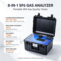 Analyseur de gaz portable à écran tactile, test simultané SO2 H2S CO HF O2 CF4, transfert de données WIFI, détecteur de gaz SF6 pour sous-stations