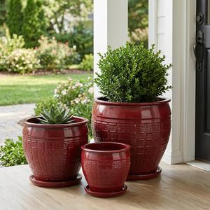 Macetas de Cerámica Modernas, Macetas Redondas para Plantas de Interior y Exterior, Decoración de Jardín - Product Image 2