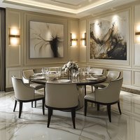 Table à manger en chêne massif de luxe moderne avec chaises en rotin naturel, ensemble de 4 à 6 places, meubles pour la maison, appartement, hôtel