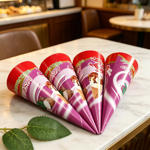 Cono de Papel para Helado Desechable de Alta Calidad, Diámetro 6.5cm, Largo 16.7cm, Grado Alimenticio, con Logotipo Personalizado, Estilo de Pared Simple, Impermeable, <span class=keywords><strong>VIC</strong></span> - Product Image 3