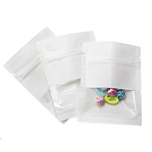 Bolsa de succión plana de Papel kraft para embalaje de alimentos, bolsa de papel con ventana, color marrón - Product Image 2