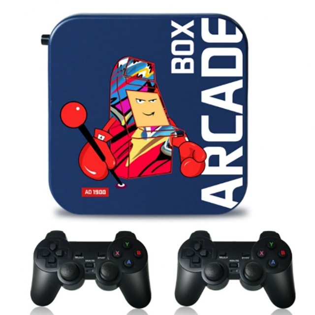 50+ Emulator 30000+ Retro Arcade Box TV Game Console Dual 2.4GHz Wireless Controllers N64/GBC/PSP 64GB Memory Multi-Language