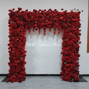 <b>Wedding</b> Decoration Silk red and green flower <b>arch</b> Proposal Backdrop Real Touch Red Flower <b>Arch</b> - Product Image 3