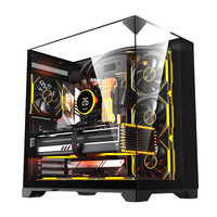 Zeromaster Desktop Computer Case Gaming ATX RGB PC Case Tempered Glass Cabinet