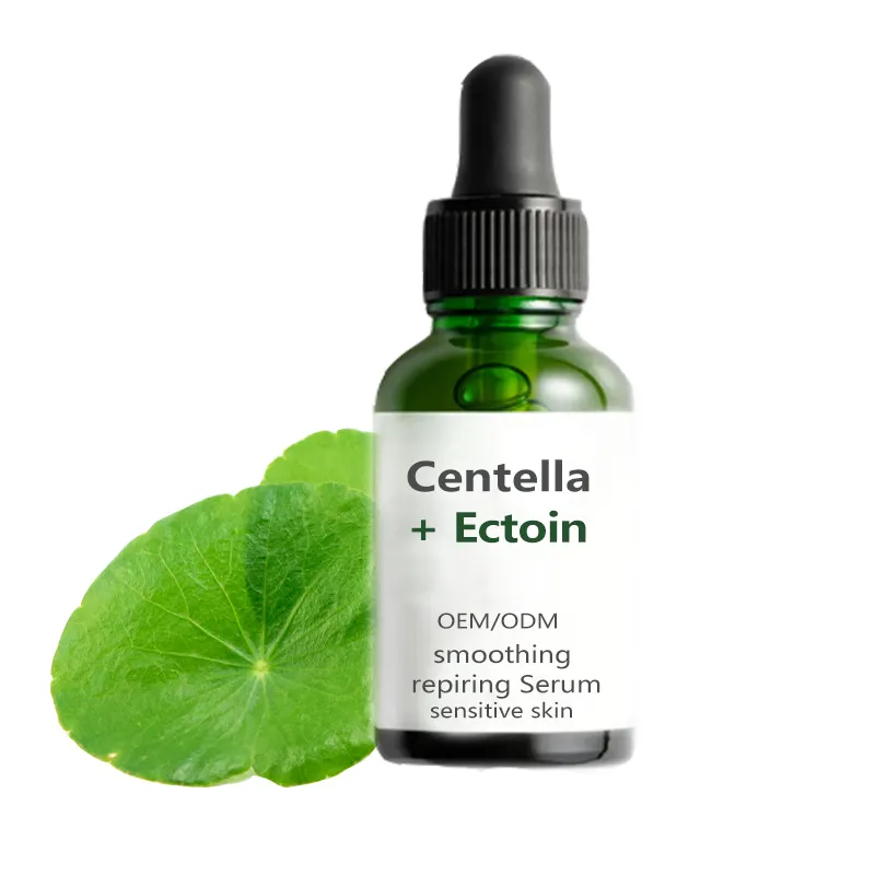 Serum botol hijau kecil, kosmetik Esens perbaikan wajah Hydrating Centella kemerahan