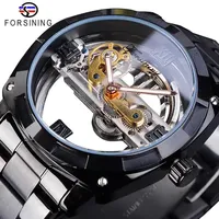 Winner GMT1165 Hommes Transparent Design Montre Mécanique Automatique Squelette Bracelet en Acier Inoxydable Montre-Bracelet pour Hommes Montre Reloj