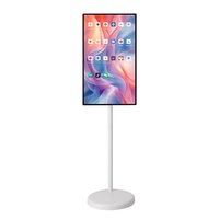 TV Pintar Android Portabel Putih 27/32 Inci Monitor LED LCD Layar Sentuh 4K Desain Berdiri Dapat Dipindahkan Untuk Penggunaan di Rumah