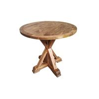 Table ronde en pin antique, table à mâmelle robuste, table à mâmelle en bois massif sur mesure pour la location d'événements