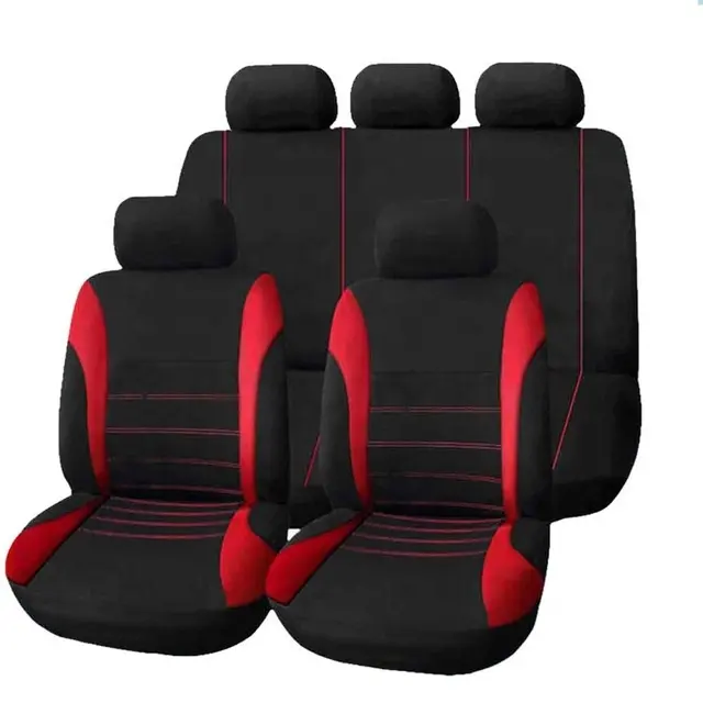 Precio de fábrica Accesorios de coche de poliéster personalizados Cubierta de asiento trasero delantero negro para automóviles Fundas de asiento de coche universales de cuero Juego completo