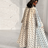 Nouvelle Collection 2026 MEXIZO : Cardigan Chic à Pois avec Hijab, Abaya Musulmane Longue et Modeste pour Femme, Tenue Islamique Élégante