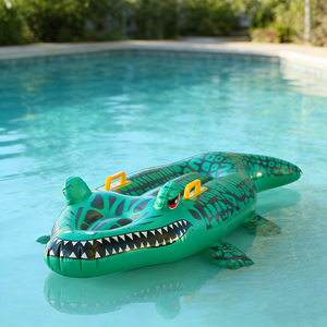 Bouée <span class=keywords><strong>de</strong></span> piscine géante en forme <span class=keywords><strong>de</strong></span> <span class=keywords><strong>crocodile</strong></span>, jouet <span class=keywords><strong>de</strong></span> piscine gonflable <span class=keywords><strong>de</strong></span> 55 pouces, bouée <span class=keywords><strong>de</strong></span> piscine extérieure, fête <span class=keywords><strong>de</strong></span> piscine pour enfants, décorations d'anniversaire et d'Halloween - Product Image 2