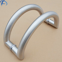 Manija de Puerta de Vidrio Tipo C de Acero Inoxidable de Alta Calidad, Herraje para Puerta Austin, Manija de Puerta Semicircular de Doble Cara para Empujar y Tirar