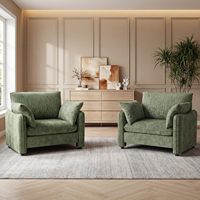 Fauteuil individuel moderne rembourré VANBOW avec dossier ergonomique et 2 coussins pour salon – Chaise d'appoint élégante et surdimensionnée